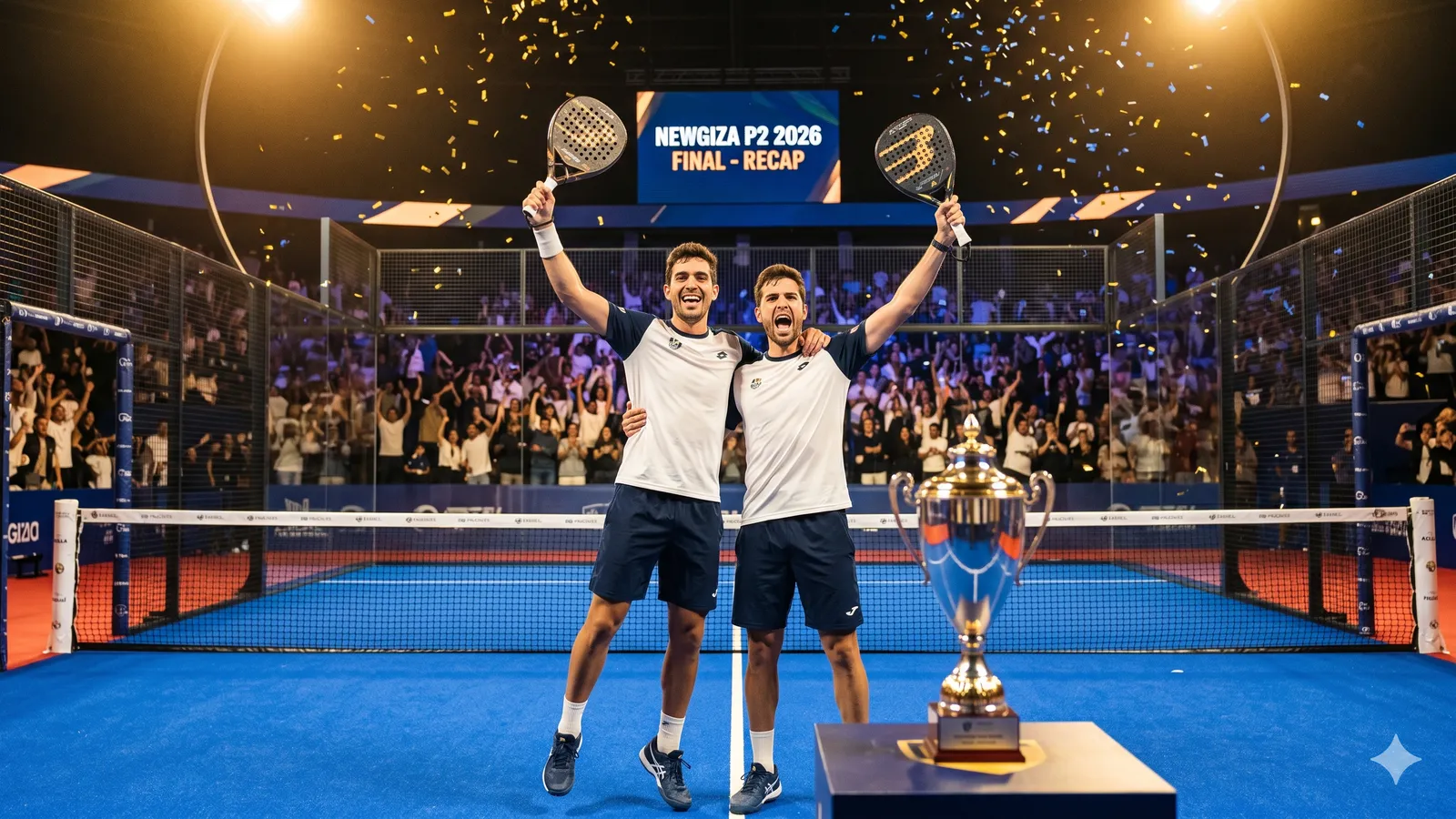 Galán/Chingotto y González/Josemaría se coronan en el Newgiza P2 2026 y lideran la Race - portada de noticia de padel